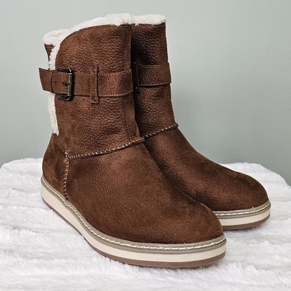 White Mountain Womens Taite Fabric Sherpa-Lined Cold Weather Boots 7.5 Tobacco - Picture 2 of 10